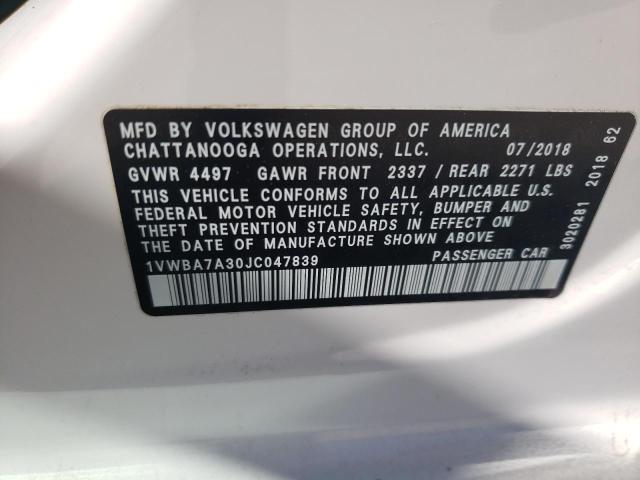 Photo 9 VIN: 1VWBA7A30JC047839 - VOLKSWAGEN PASSAT 