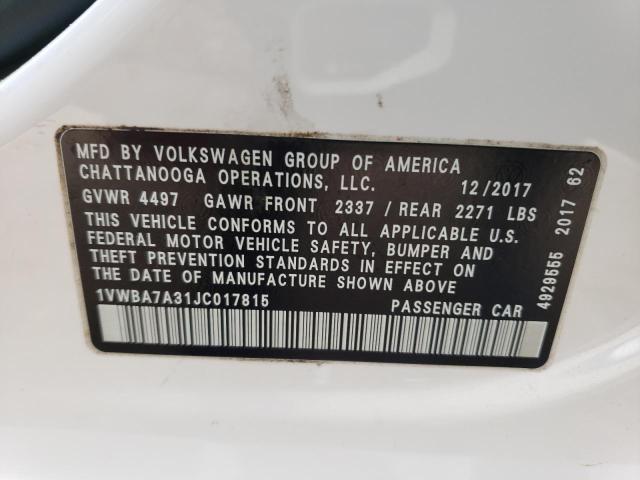 Photo 11 VIN: 1VWBA7A31JC017815 - VOLKSWAGEN PASSAT 