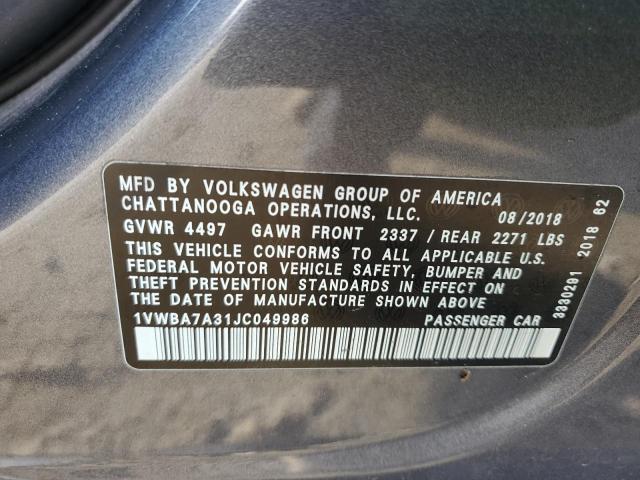 Photo 11 VIN: 1VWBA7A31JC049986 - VOLKSWAGEN PASSAT 