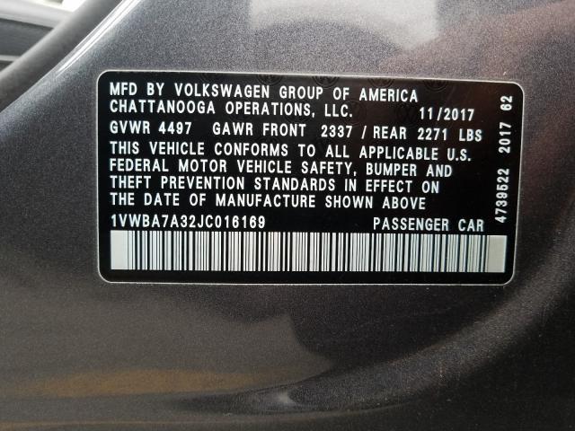 Photo 9 VIN: 1VWBA7A32JC016169 - VOLKSWAGEN PASSAT 