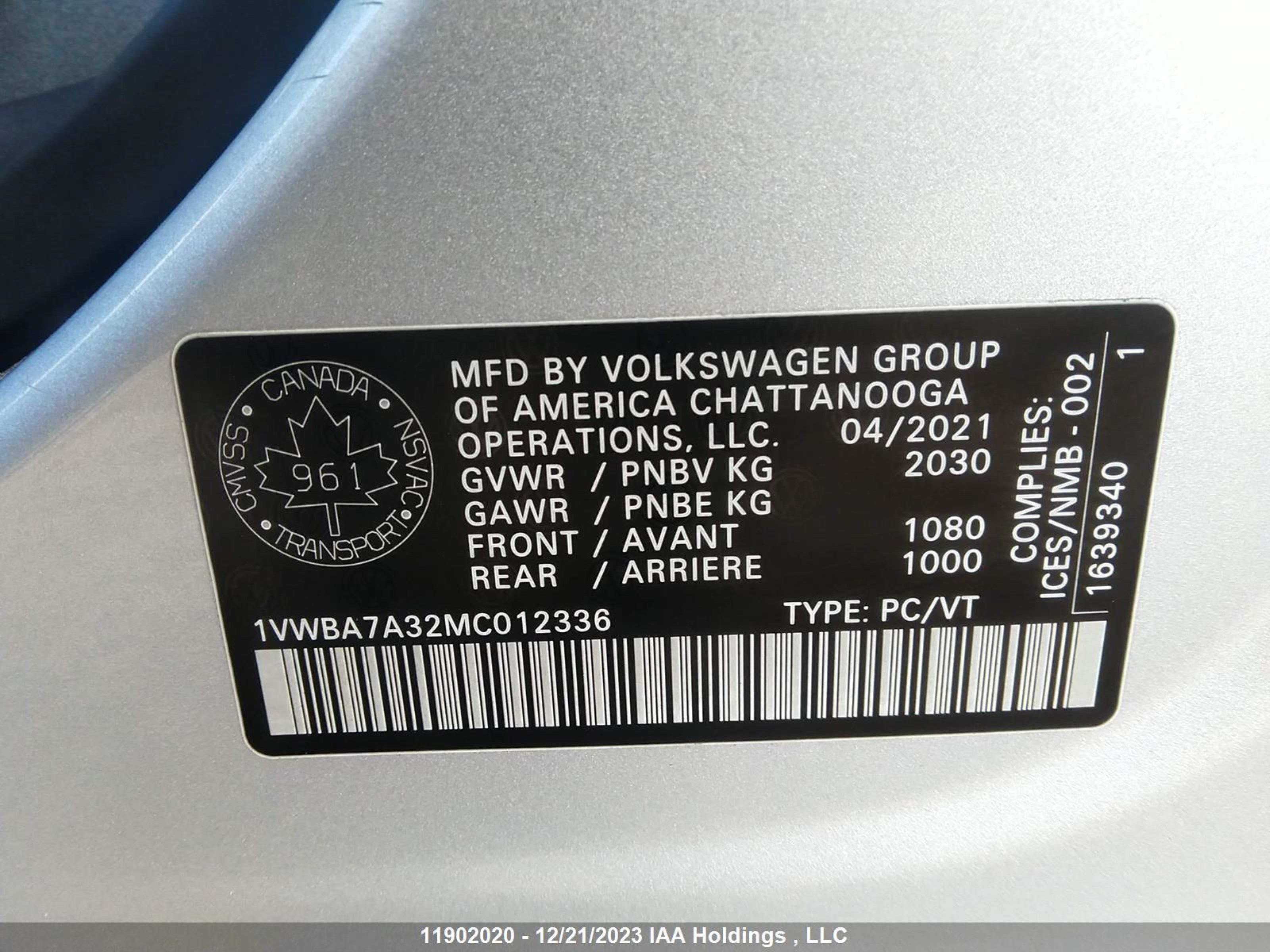 Photo 8 VIN: 1VWBA7A32MC012336 - VOLKSWAGEN PASSAT 