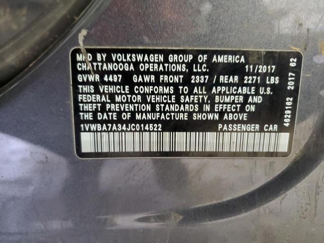 Photo 11 VIN: 1VWBA7A34JC014522 - VOLKSWAGEN PASSAT 