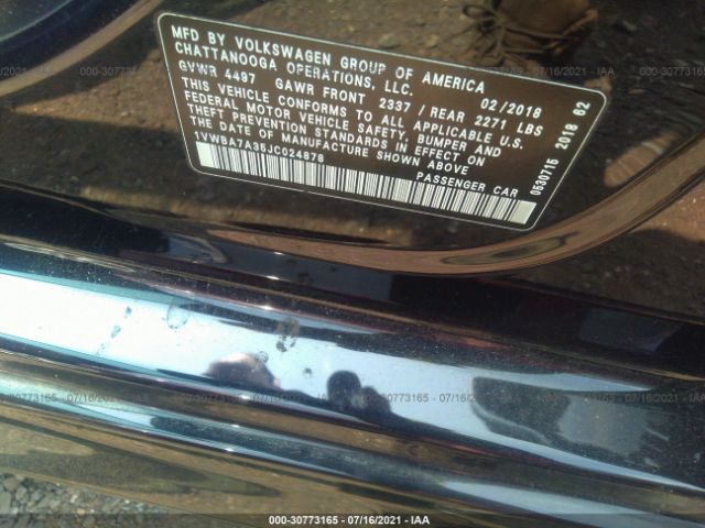 Photo 8 VIN: 1VWBA7A35JC024878 - VOLKSWAGEN PASSAT 