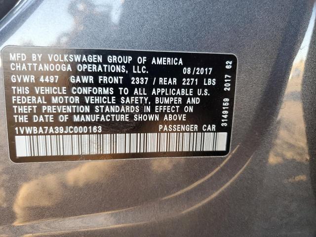 Photo 12 VIN: 1VWBA7A39JC000163 - VOLKSWAGEN PASSAT SE 