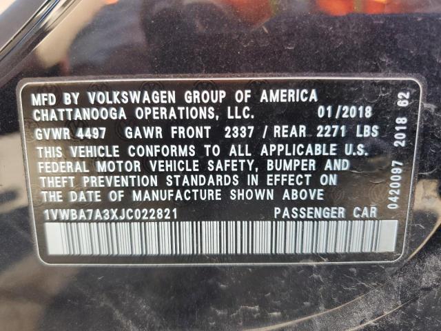 Photo 11 VIN: 1VWBA7A3XJC022821 - VOLKSWAGEN PASSAT 