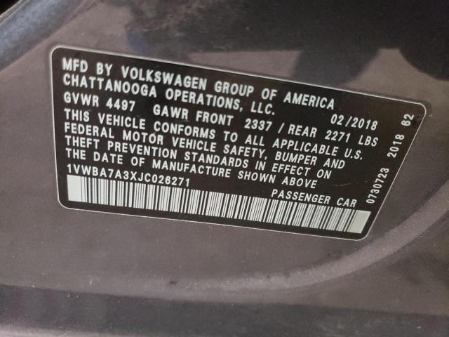 Photo 11 VIN: 1VWBA7A3XJC026271 - VOLKSWAGEN PASSAT 