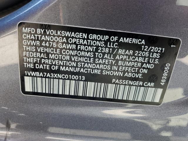 Photo 12 VIN: 1VWBA7A3XNC010013 - VOLKSWAGEN PASSAT 