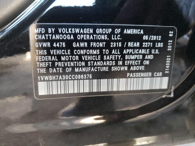 Photo 9 VIN: 1VWBH7A30CC096375 - VOLKSWAGEN PASSAT 