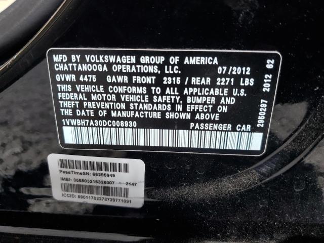 Photo 11 VIN: 1VWBH7A30DC008930 - VOLKSWAGEN PASSAT SE 