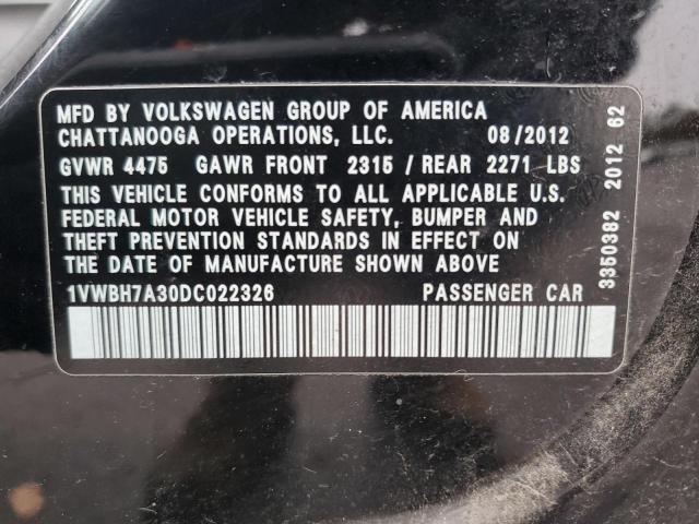 Photo 11 VIN: 1VWBH7A30DC022326 - VOLKSWAGEN PASSAT 