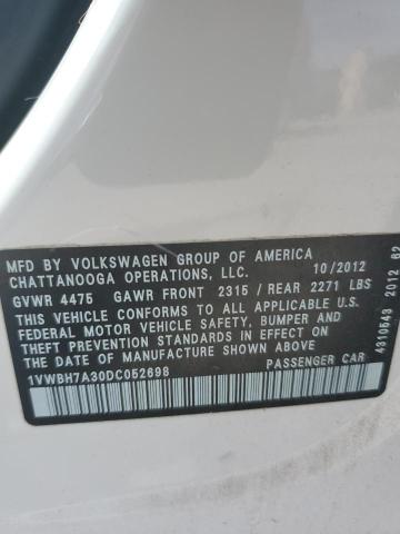 Photo 11 VIN: 1VWBH7A30DC052698 - VOLKSWAGEN PASSAT 