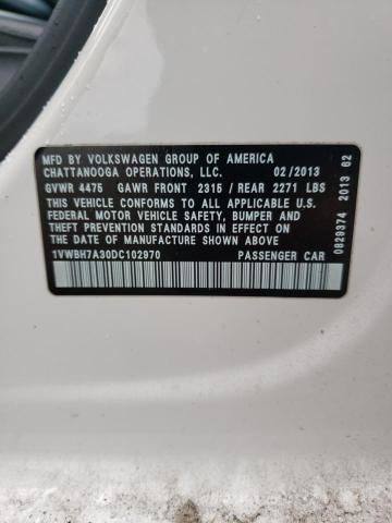 Photo 9 VIN: 1VWBH7A30DC102970 - VOLKSWAGEN PASSAT SE 