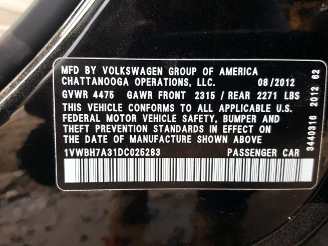 Photo 9 VIN: 1VWBH7A31DC025283 - VOLKSWAGEN PASSAT 