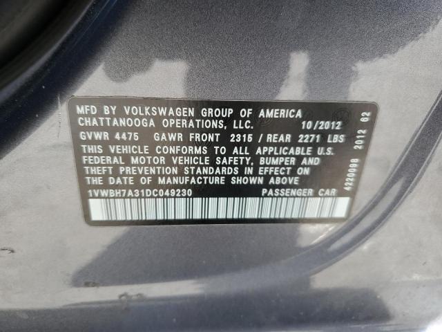 Photo 12 VIN: 1VWBH7A31DC049230 - VOLKSWAGEN PASSAT 