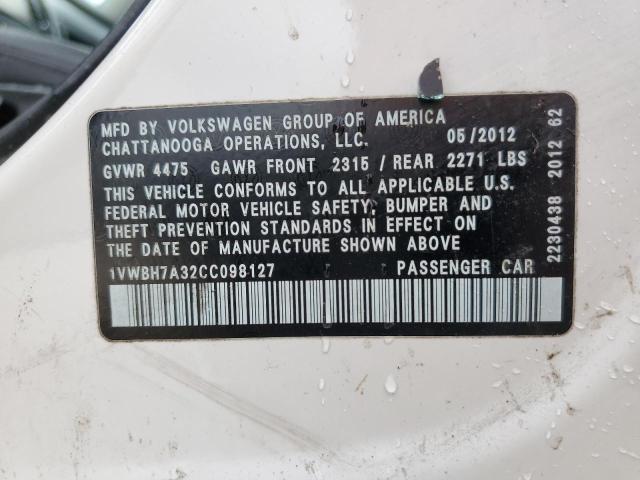 Photo 11 VIN: 1VWBH7A32CC098127 - VOLKSWAGEN PASSAT 