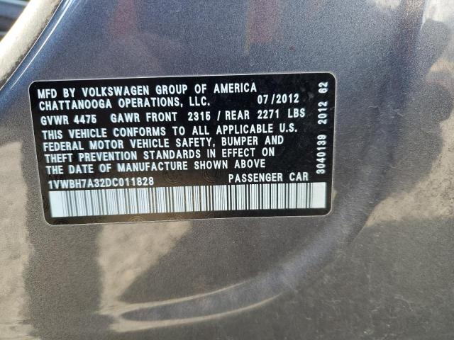 Photo 11 VIN: 1VWBH7A32DC011828 - VOLKSWAGEN PASSAT 