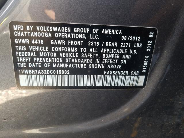 Photo 9 VIN: 1VWBH7A32DC015832 - VOLKSWAGEN PASSAT 