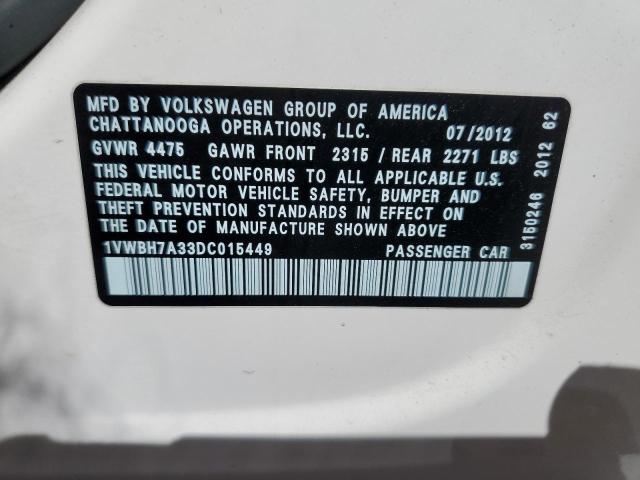 Photo 11 VIN: 1VWBH7A33DC015449 - VOLKSWAGEN PASSAT 