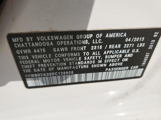 Photo 11 VIN: 1VWBH7A33DC128608 - VOLKSWAGEN PASSAT 