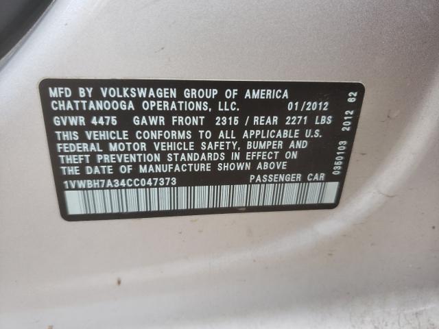 Photo 9 VIN: 1VWBH7A34CC047373 - VOLKSWAGEN PASSAT 