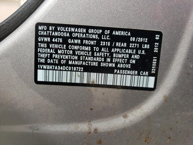 Photo 11 VIN: 1VWBH7A34DC019722 - VOLKSWAGEN PASSAT 