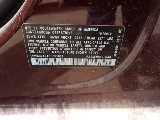 Photo 9 VIN: 1VWBH7A34DC051828 - VOLKSWAGEN PASSAT 