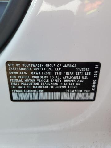 Photo 9 VIN: 1VWBH7A34DC069360 - VOLKSWAGEN PASSAT SE 