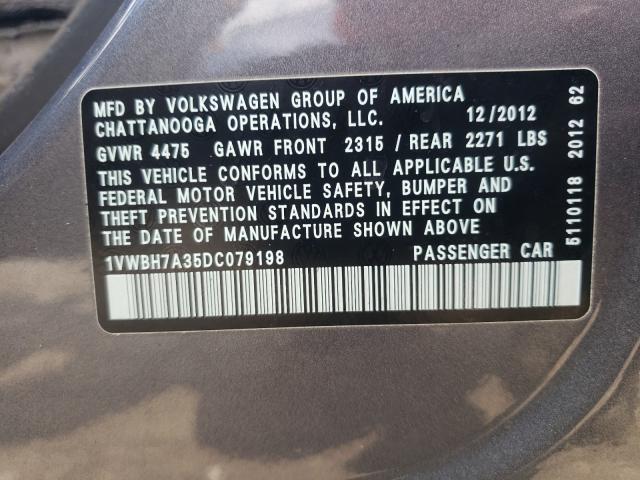 Photo 9 VIN: 1VWBH7A35DC079198 - VOLKSWAGEN PASSAT 