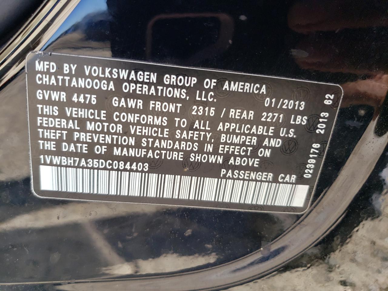 Photo 12 VIN: 1VWBH7A35DC084403 - VOLKSWAGEN PASSAT 