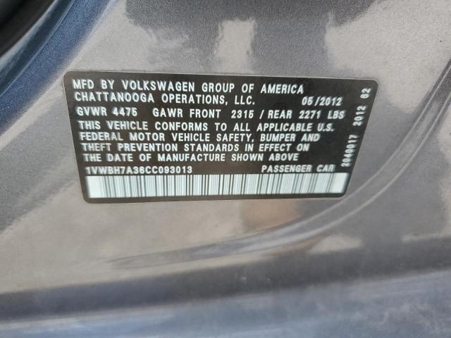 Photo 11 VIN: 1VWBH7A36CC093013 - VOLKSWAGEN PASSAT 