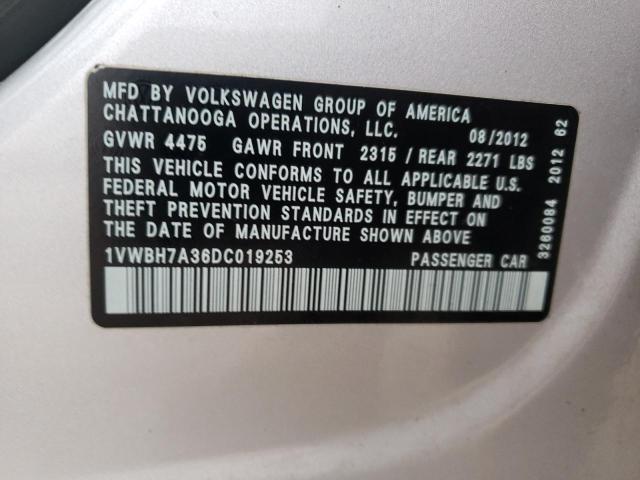 Photo 9 VIN: 1VWBH7A36DC019253 - VOLKSWAGEN PASSAT 