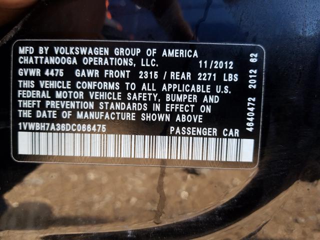 Photo 9 VIN: 1VWBH7A36DC066475 - VOLKSWAGEN PASSAT 