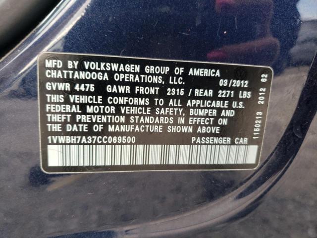 Photo 11 VIN: 1VWBH7A37CC069500 - VOLKSWAGEN PASSAT 