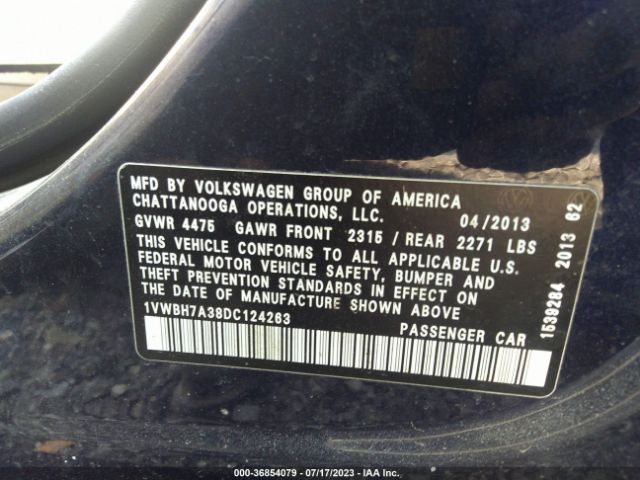 Photo 8 VIN: 1VWBH7A38DC124263 - VOLKSWAGEN PASSAT 