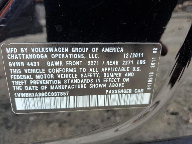 Photo 11 VIN: 1VWBH7A39CC037857 - VOLKSWAGEN PASSAT 