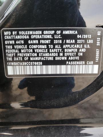 Photo 11 VIN: 1VWBH7A39CC076626 - VOLKSWAGEN PASSAT SE 