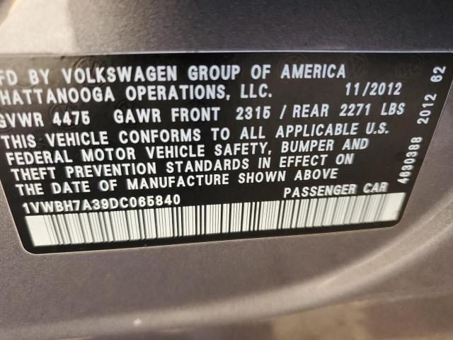 Photo 12 VIN: 1VWBH7A39DC065840 - VOLKSWAGEN PASSAT 