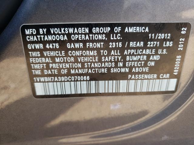 Photo 9 VIN: 1VWBH7A39DC070066 - VOLKSWAGEN PASSAT 