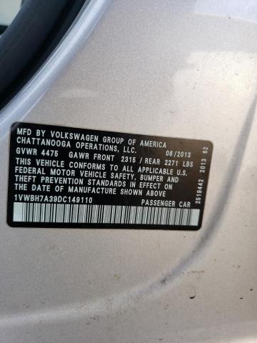 Photo 12 VIN: 1VWBH7A39DC149110 - VOLKSWAGEN PASSAT 