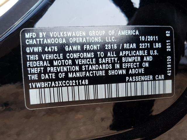 Photo 9 VIN: 1VWBH7A3XCC021148 - VOLKSWAGEN PASSAT 