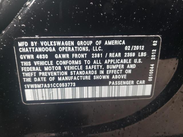 Photo 11 VIN: 1VWBM7A31CC053773 - VOLKSWAGEN PASSAT 