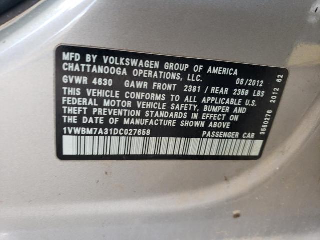 Photo 11 VIN: 1VWBM7A31DC027658 - VOLKSWAGEN PASSAT 