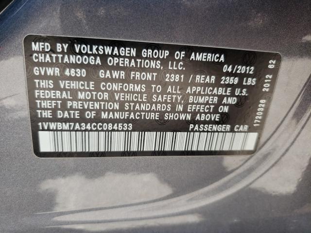 Photo 9 VIN: 1VWBM7A34CC084533 - VOLKSWAGEN PASSAT 