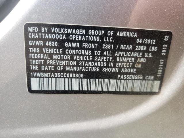 Photo 11 VIN: 1VWBM7A35CC083309 - VOLKSWAGEN PASSAT 