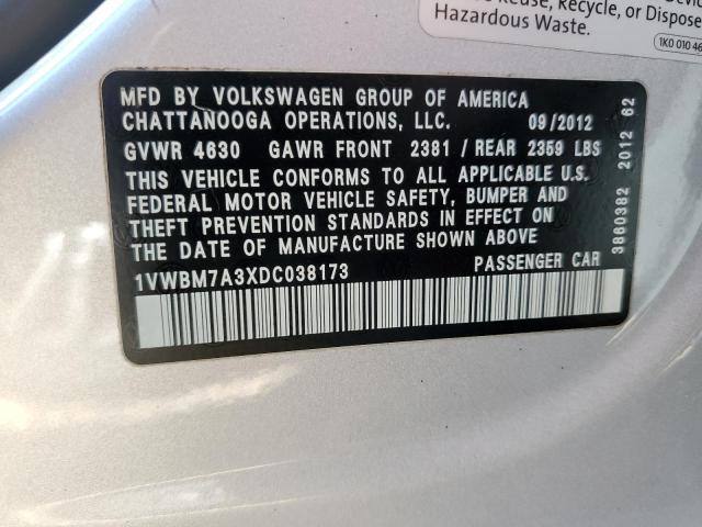 Photo 11 VIN: 1VWBM7A3XDC038173 - VOLKSWAGEN PASSAT 