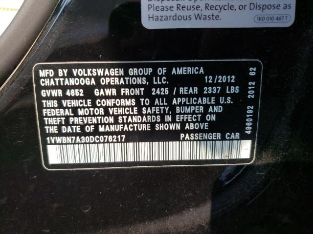 Photo 11 VIN: 1VWBN7A30DC076217 - VOLKSWAGEN PASSAT 