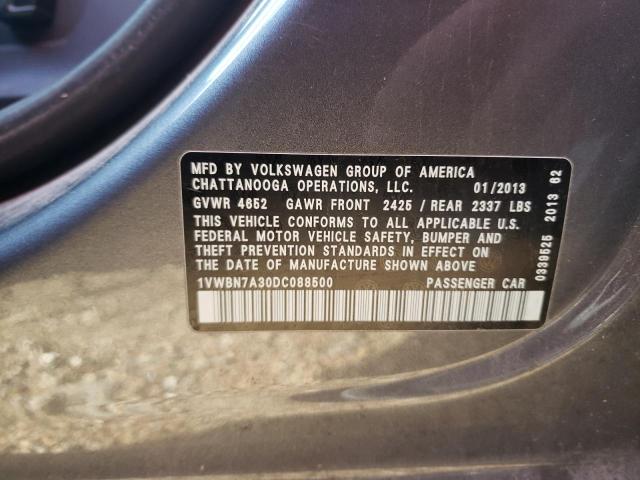 Photo 9 VIN: 1VWBN7A30DC088500 - VOLKSWAGEN PASSAT 