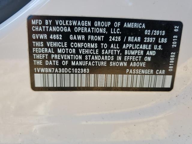 Photo 11 VIN: 1VWBN7A30DC102363 - VOLKSWAGEN PASSAT 