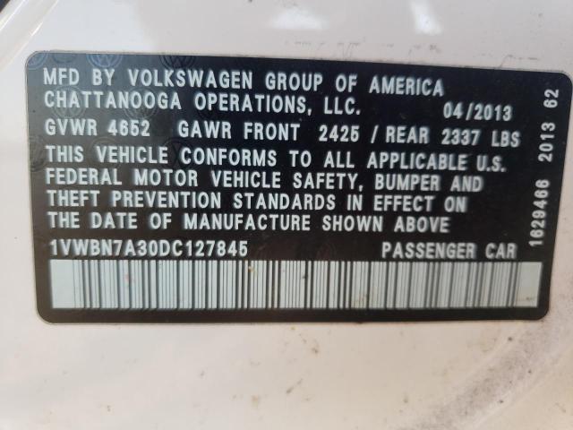 Photo 9 VIN: 1VWBN7A30DC127845 - VOLKSWAGEN PASSAT 