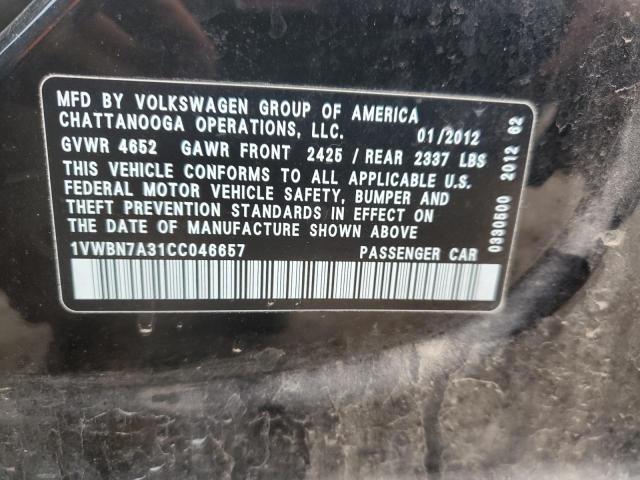 Photo 11 VIN: 1VWBN7A31CC046657 - VOLKSWAGEN PASSAT 